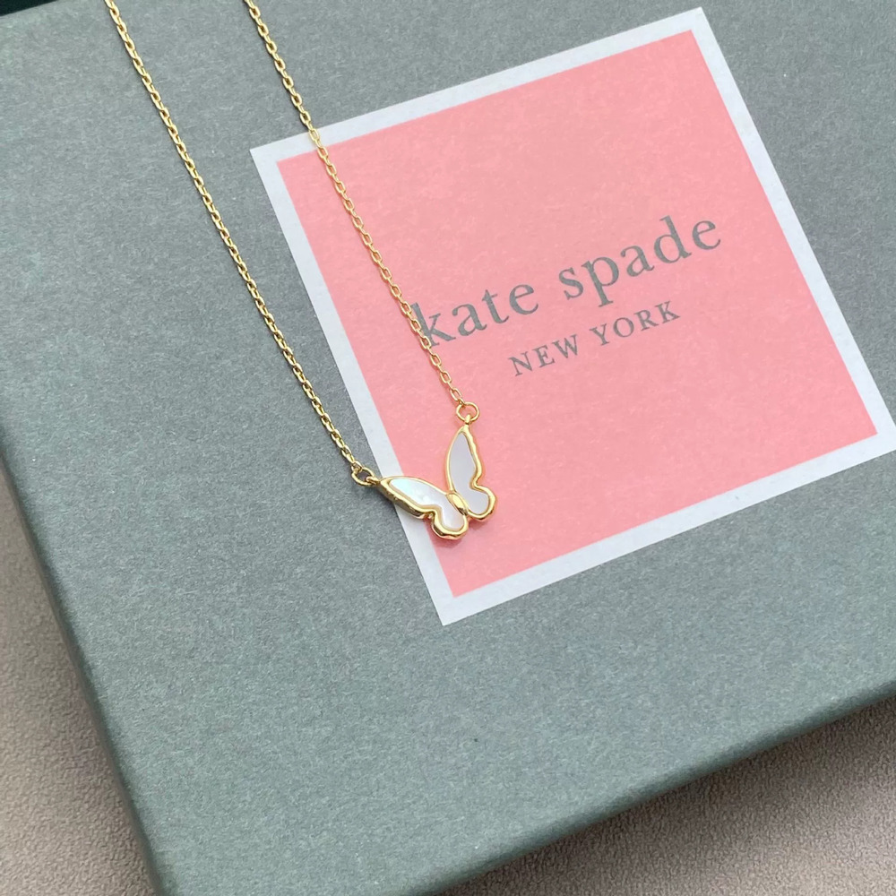 kate spade Delicate Freshwater Mother of Pearl Carved Butterfly Necklace